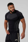 Men's Sportswear T-shirt Quick-Drying Elastic Casual O-Neck Knit Polyester Top Breathable Geometric Pattern Summer Trendy Brand - muscleflexzone
