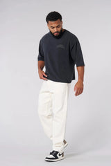 Men's oversized T-shirt foam print cotton