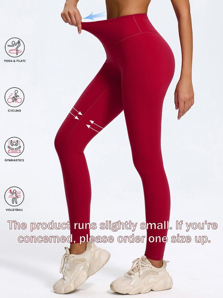 Women'S Solid Color Workout Leggings, Breathable & Comfortable Yoga Pants for Gym & Workout, Sports Stretchy Leggings - muscleflexzone
