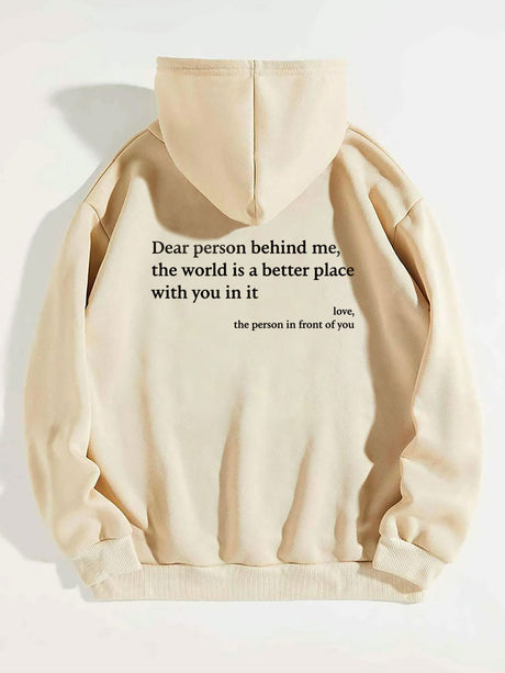Women's Plush Letter Printed Kangaroo Pocket Drawstring Printed Hoodie Unisex Trendy Hoodies - muscleflexzone