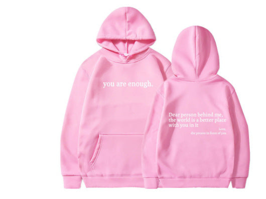 Women's Plush Letter Printed Kangaroo Pocket Drawstring Printed Hoodie Unisex Trendy Hoodies - muscleflexzone