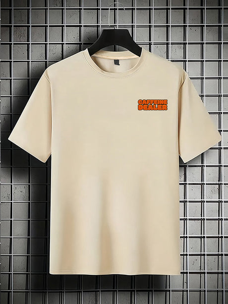 MFZ Men'S Casual Short Sleeve T-Shirt - "Caffeine Dealer" Cartoon Graphic - muscleflexzone