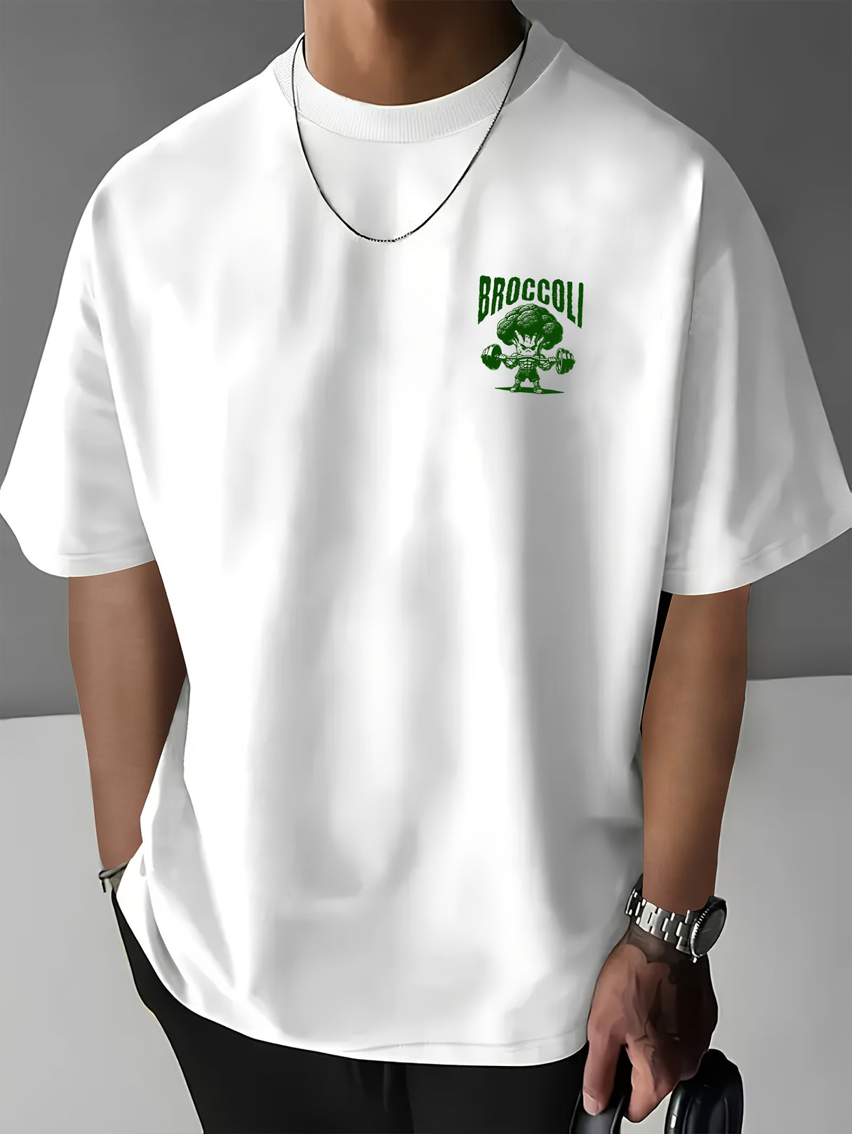 MFZ Men's Summer Casual Short Sleeve T-Shirt with Funny Broccoli Graphic Print - muscleflexzone