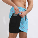 Printed Beach Shorts Double Layer Casual Sport Shorts - muscleflexzone