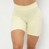 Back Waist Deep V-shaped Wrinkle Tight Yoga Shorts - muscleflexzone