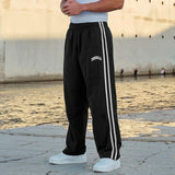 Double-strip stitched printed casual pants - muscleflexzone