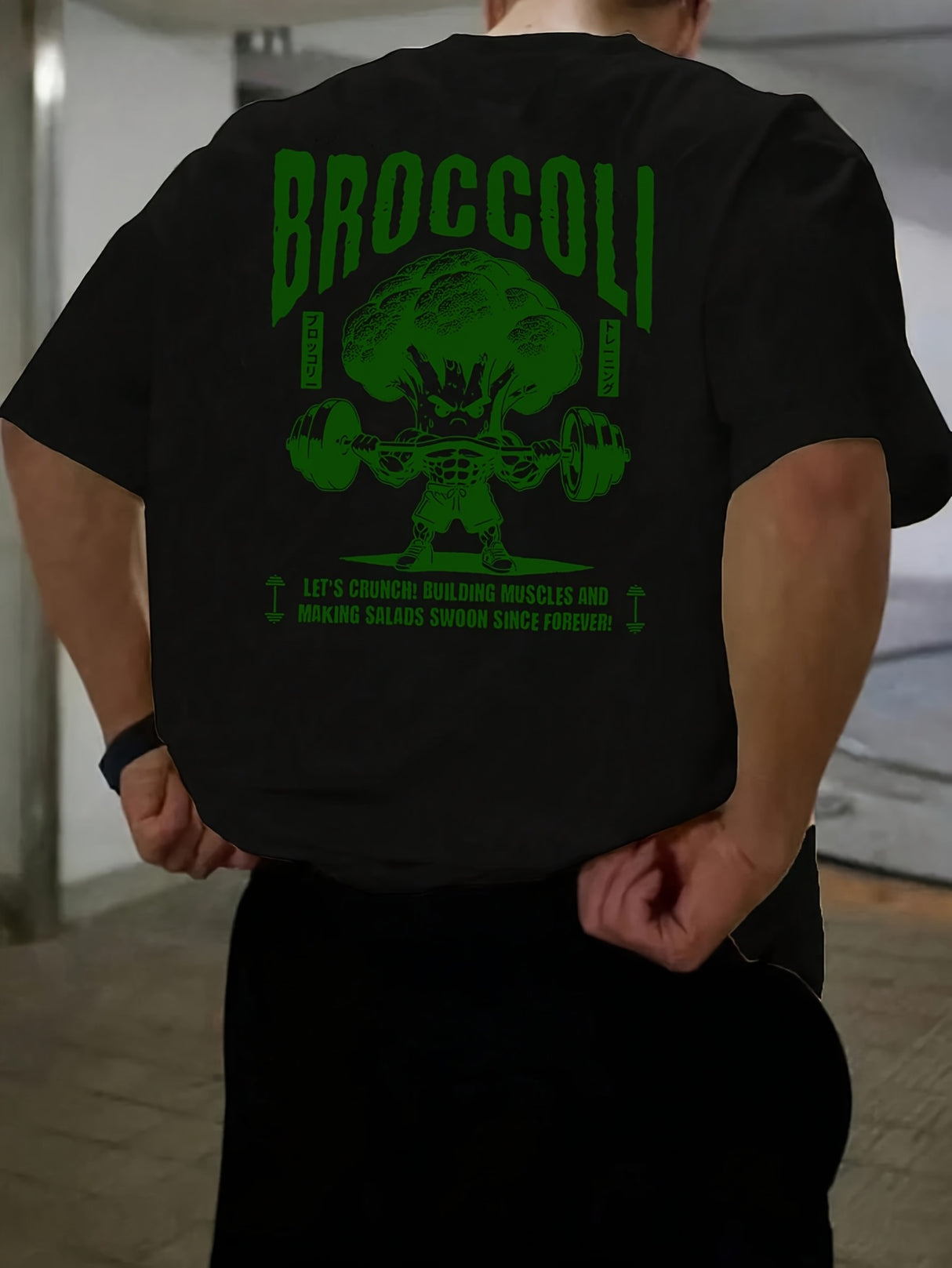 MFZ Men's Summer Casual Short Sleeve T-Shirt with Funny Broccoli Graphic Print - muscleflexzone
