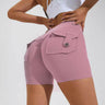 High Waist Hip Lifting Shorts With Pockets - muscleflexzone