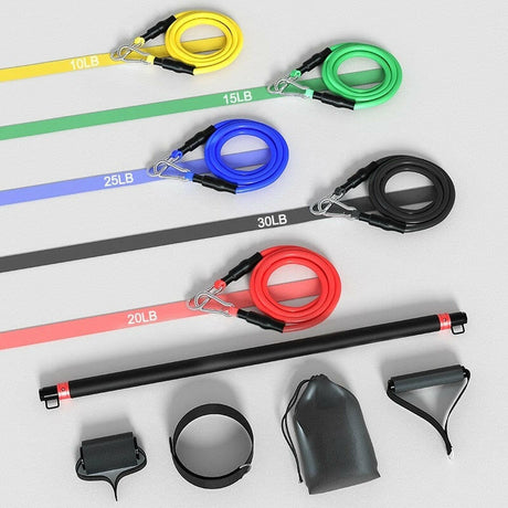 Fitness Resistance Rubber Band Yoga Elastic Band Upgrade Training Bar Set - muscleflexzone