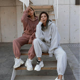 Women Warm Hoodie and Pants Set - muscleflexzone
