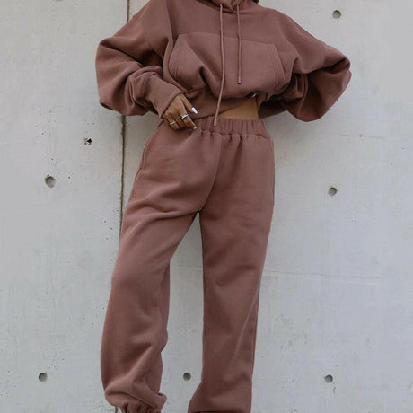 Women Warm Hoodie and Pants Set - muscleflexzone