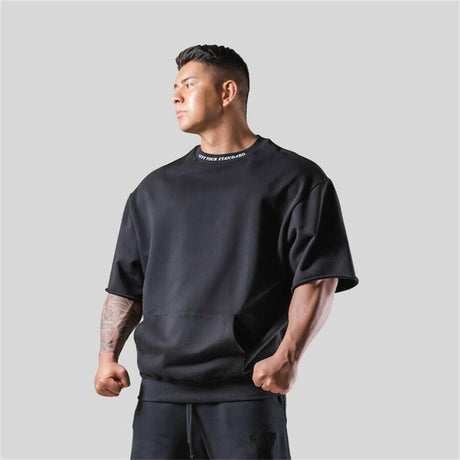 Men's Oversized Half Sleeve Cotton T-Shirt Gym wear LYFT YOUR STANDARDS - muscleflexzone